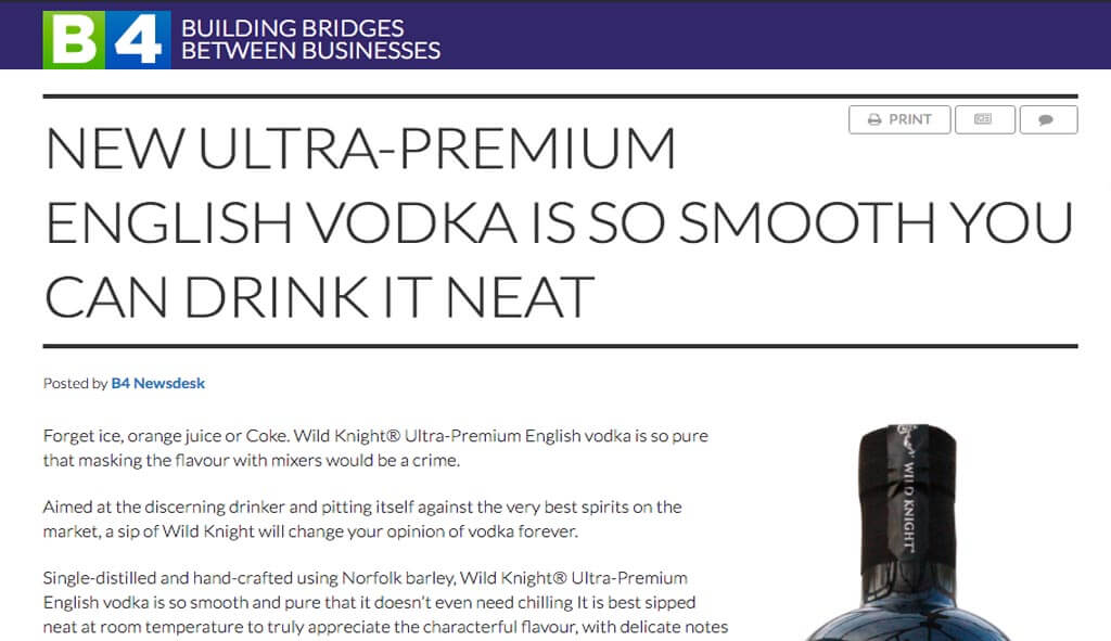 New Ultra-Premium English Vodka Is So Smooth You Can Drink It Neat, April 26, 2016