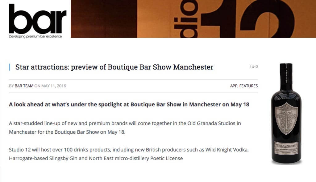 Star attractions: preview of Boutique Bar Show Manchester, May 11, 2016