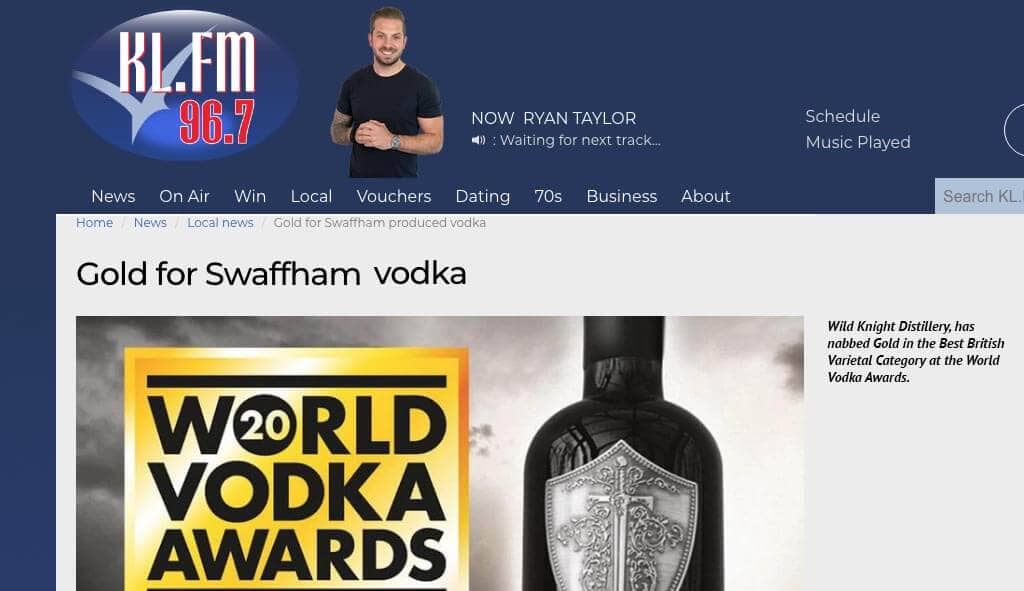 Swaffham can now boast an award winning spirit