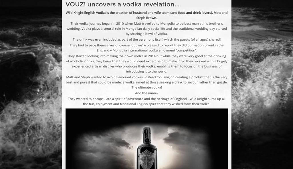VOUZ! uncovers a vodka revelation..., March 2016