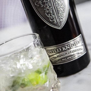 Wild Knight® English vodka Caipiroska. Ingredients: 50 ml of Wild Knight® English Vodka, 6 x wedges of lime, 12.5 ml Gomme syrup (optional), served over ice.
